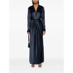 NWT Christopher Esber Navy Blue Silk Triquetra Twist Maxi Dress, AU 6, US 0